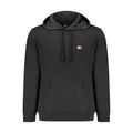 Sweat à capuche en coton noir pour homme de la marque Tommy Hilfiger, avec logo sur la poitrine et cordons de serrage.
