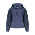 Sweatshirt en coton bleu pour femmes de Tommy Hilfiger, coupe décontractée et logo emblématique sur la poitrine.