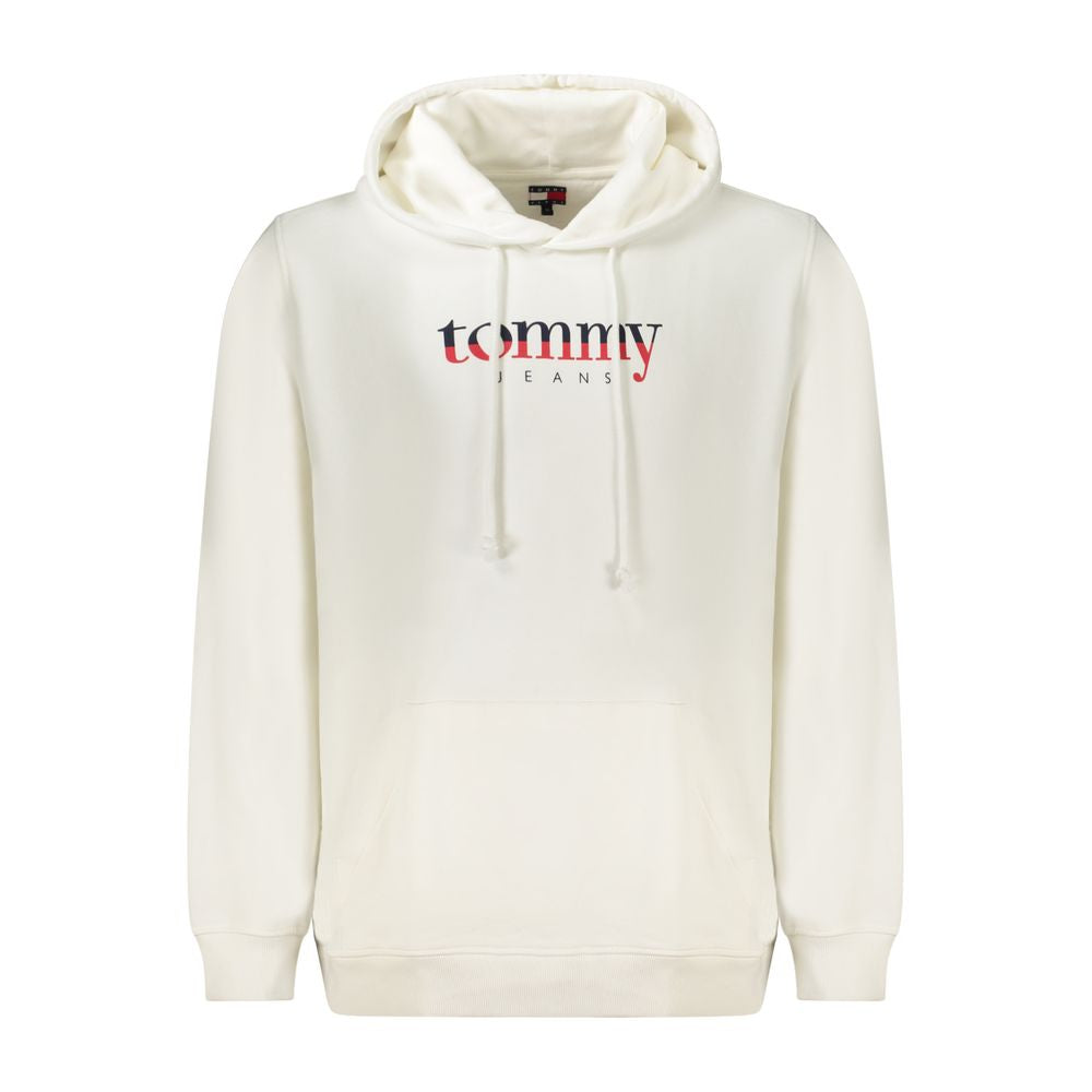 Sweatshirt blanc en coton pour homme de la marque Tommy Hilfiger, style décontracté et confortable.