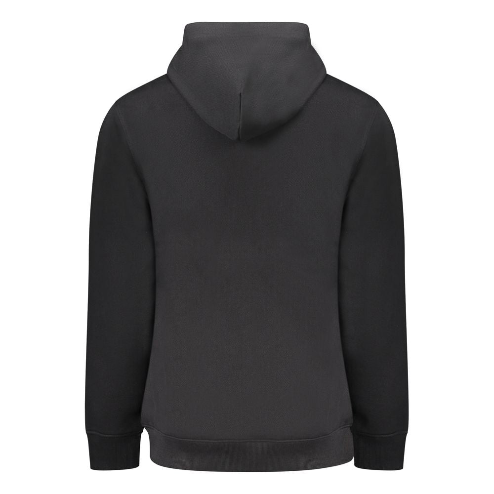 Sweat à capuche en coton noir pour homme de la marque Tommy Hilfiger, avec logo discret sur la poitrine.