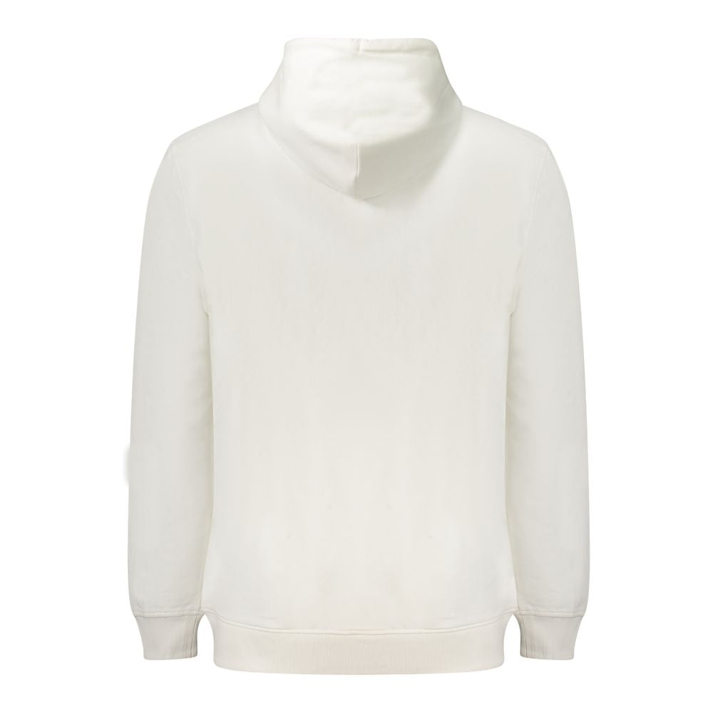 Sweat-shirt blanc en coton pour homme de la marque Tommy Hilfiger, porté et visible sur le mannequin.