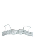 Sous-vêtements Dolce & Gabbana Light Blue en satin semi-rembourré, soutien-gorge balconnet élégant et doux, vue de face.