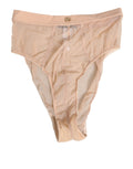 Culotte beige en dentelle transparente Dolce & Gabbana, taille haute, sous-vêtements en maille délicate.
