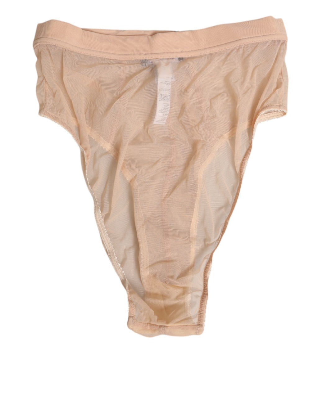 Culotte beige en maille transparente à taille haute de Dolce & Gabbana, lingerie élégante et confortable.