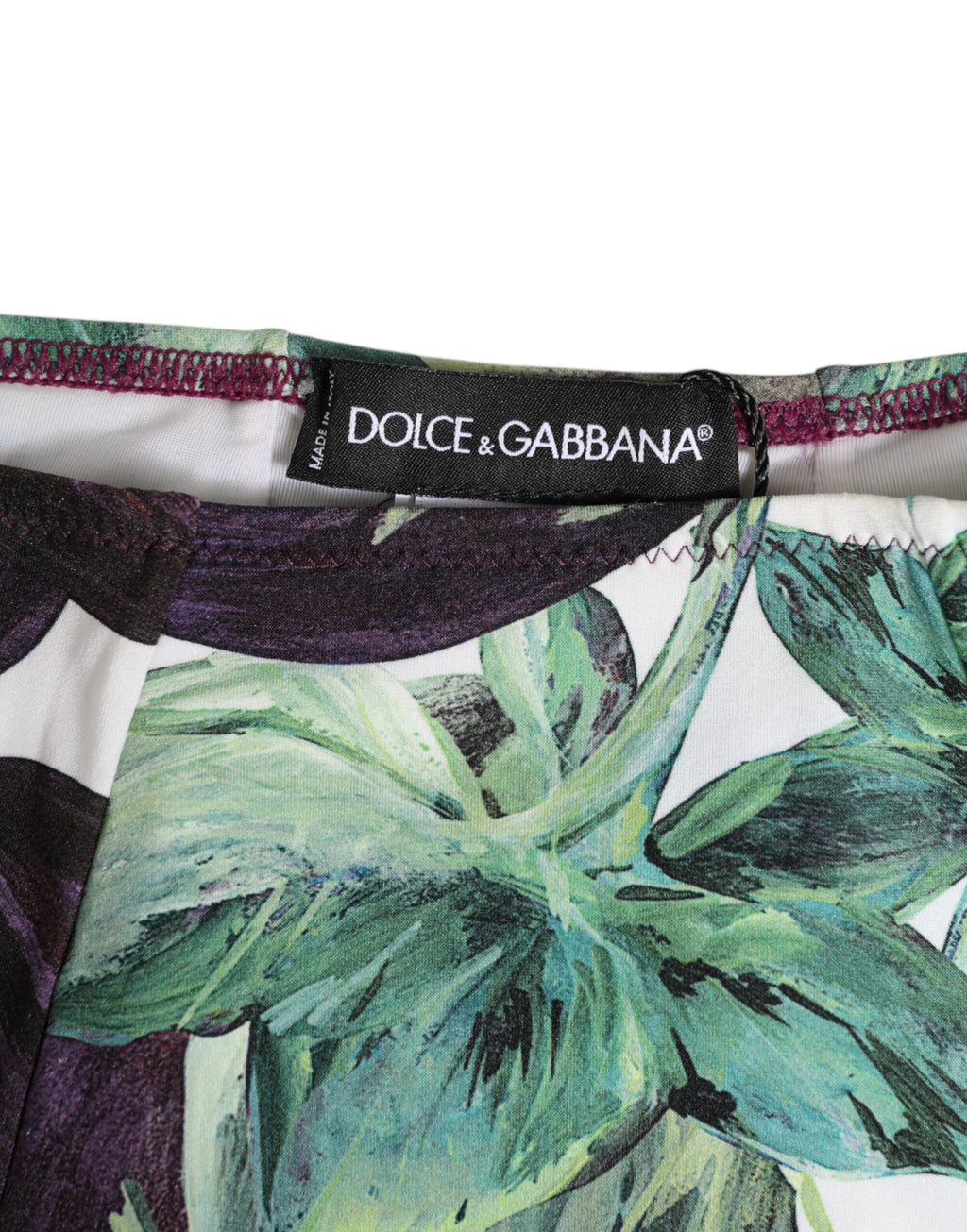 Culotte haute Dolce & Gabbana à motif aubergine, sous-vêtements féminins en coton avec design élégant et coloré.