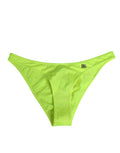 Maillot de bain femme Dolce & Gabbana Neon Green avec logo DG, coupe près du corps et design coloré.
