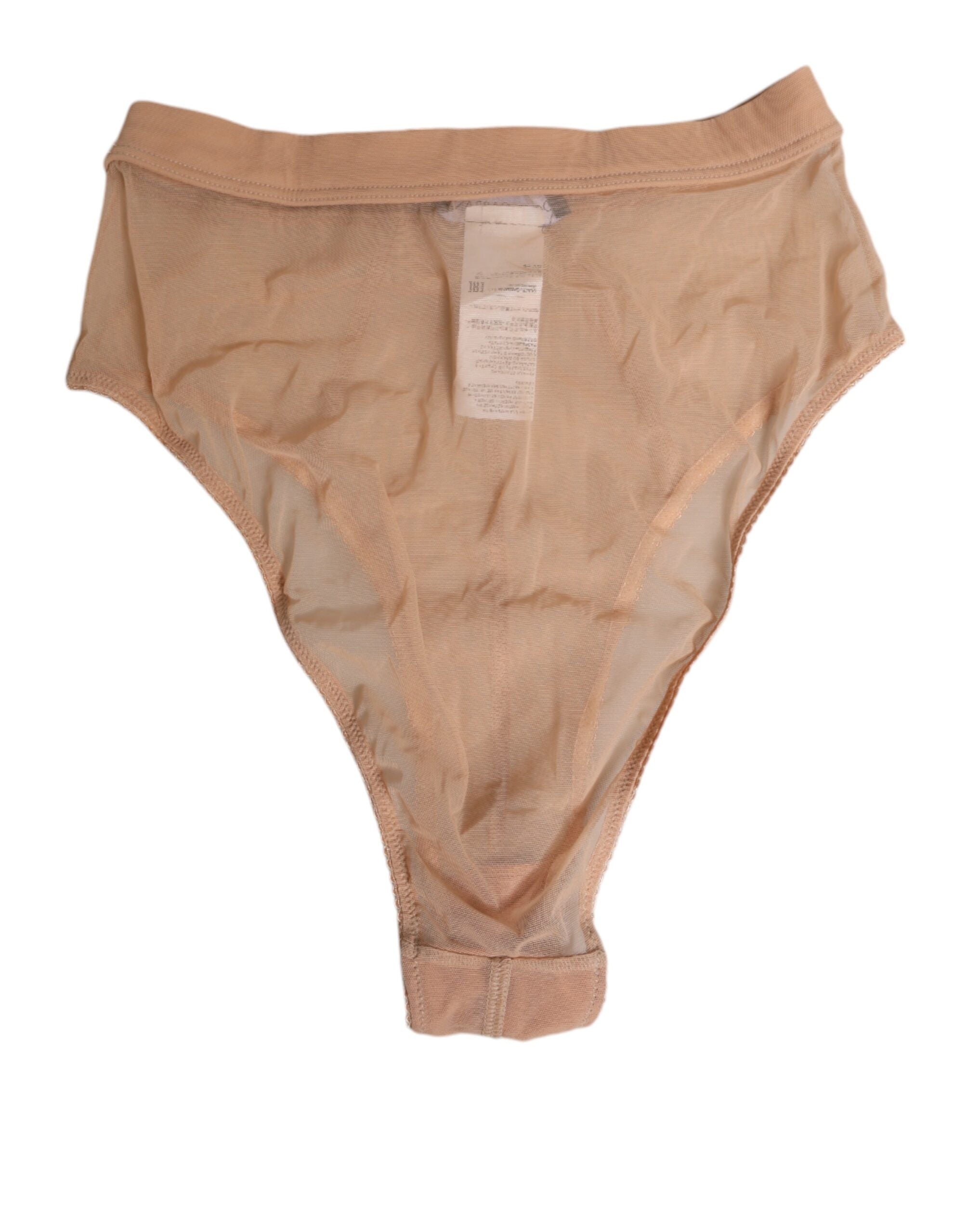 Culotte haute en maille transparente beige de Dolce & Gabbana, sous-vêtements féminins en tissu léger et élégant