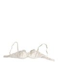 Soutien-gorge en satin de soie blanc Dolce & Gabbana, lingerie balconnet élégante avec détails fins et finition raffinée.