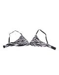 Brassière en mesh transparente Dolce & Gabbana à motif zèbre noir et blanc, design élégant et léger.