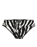 Caleçons slips Dolce & Gabbana à imprimé zèbre noir et blanc, sous-vêtements pour homme, en tissu confortable et stylé.