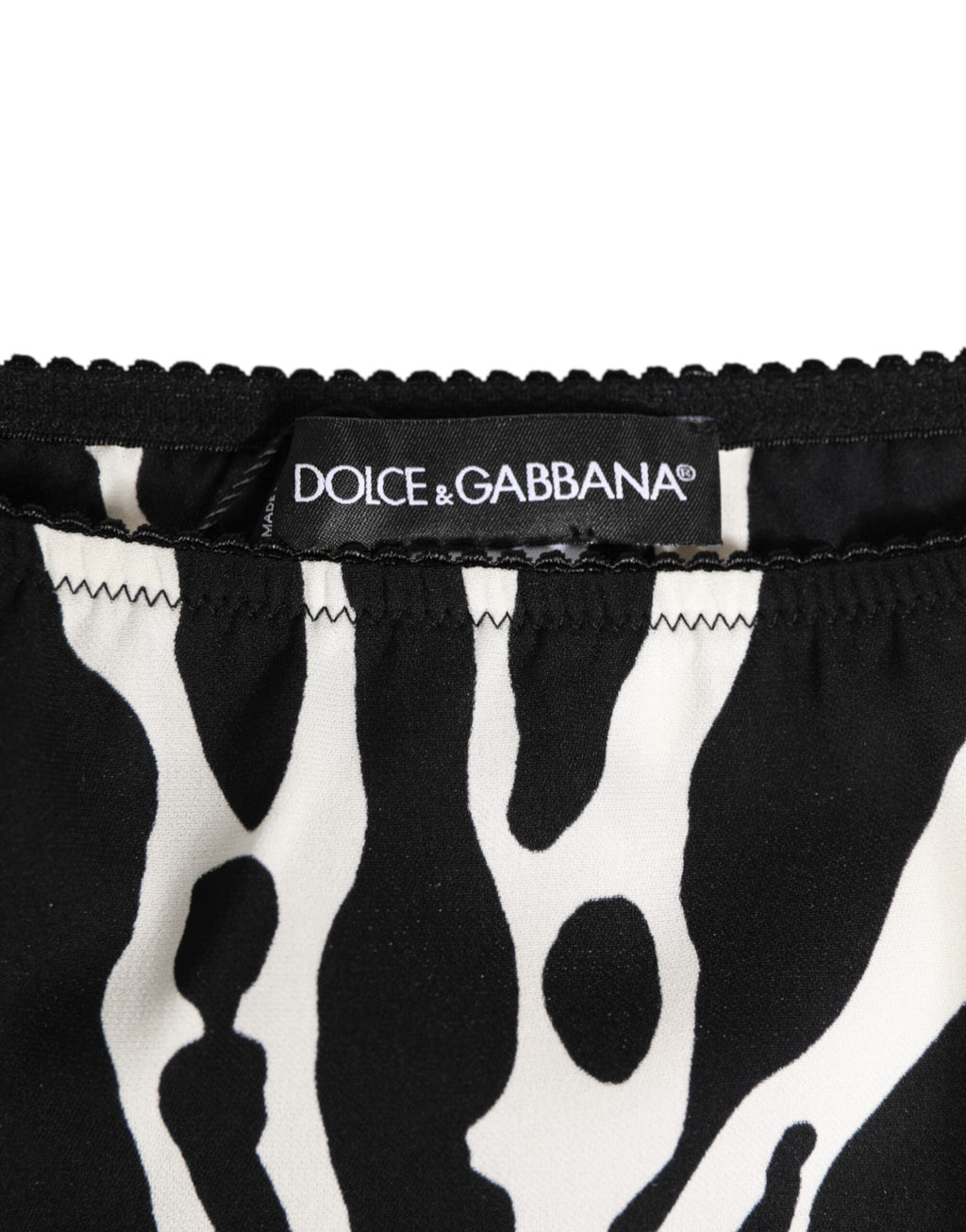 Sous-vêtements Dolce & Gabbana boxers en coton à imprimé zèbre noir et blanc, coupe slip confortable.