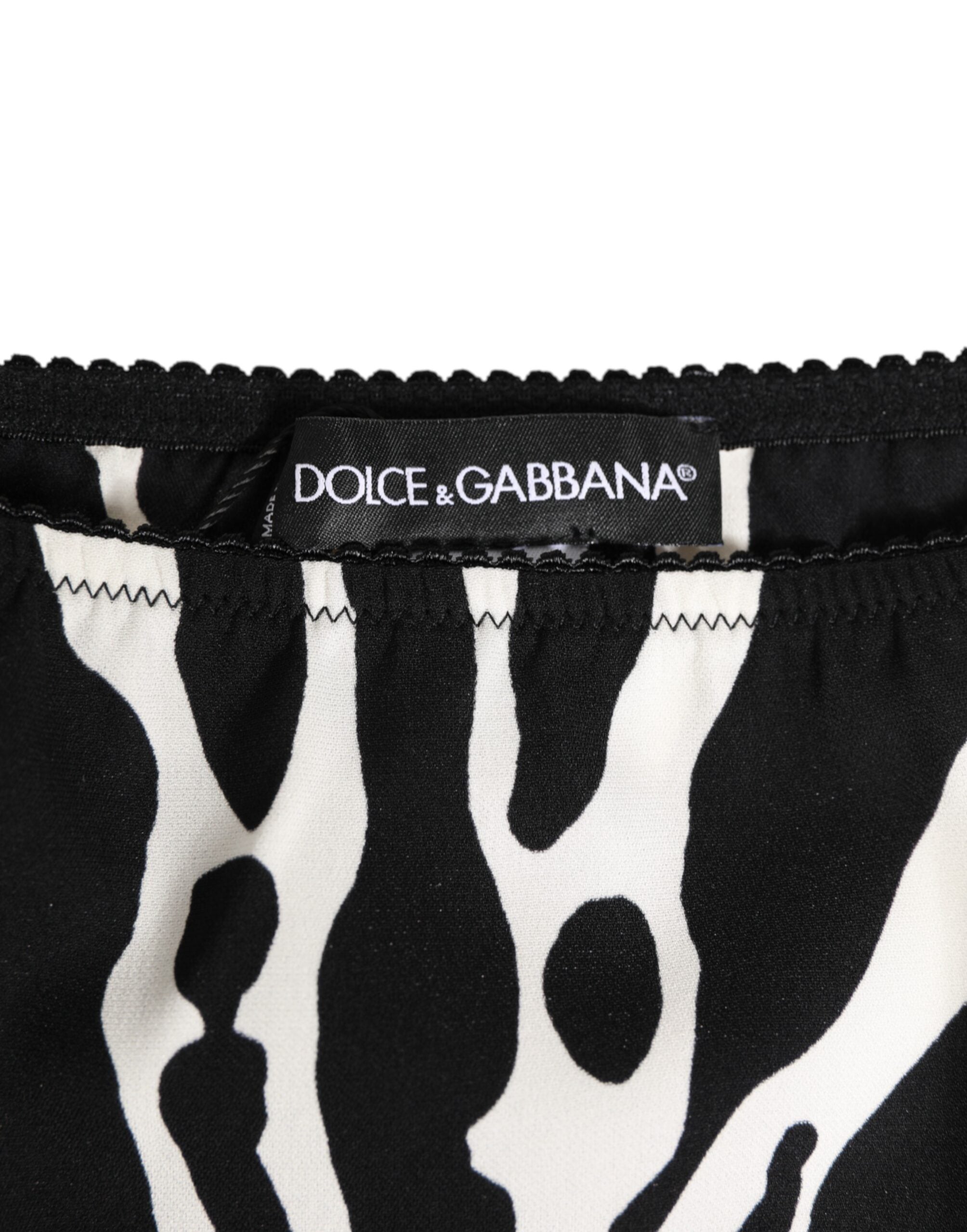 Sous-vêtements Dolce & Gabbana boxers en coton à imprimé zèbre noir et blanc, coupe slip confortable.