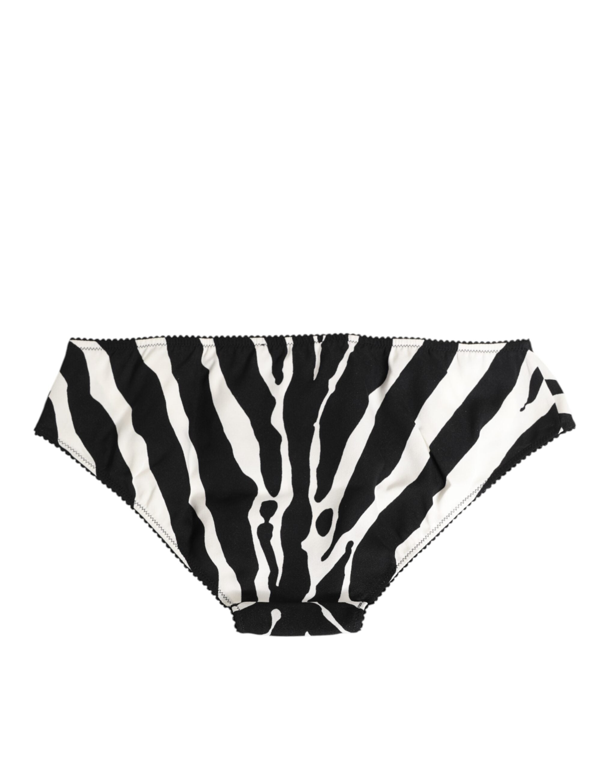 Sous-vêtements slip Dolce & Gabbana à imprimé zèbre noir et blanc, sous-vêtements confortables pour homme.