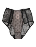 Culotte noire en dentelle transparente à pois de haute taille de Dolce & Gabbana, élégante et féminine.