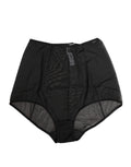Sous-vêtements modelants en dentelle noire à taille haute de Dolce & Gabbana, tissu mesh transparent et élégant.