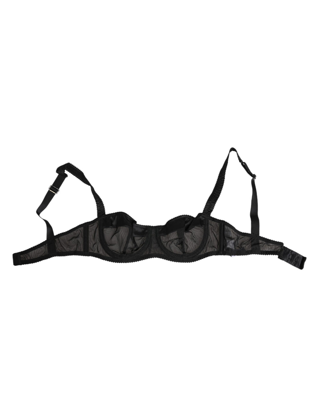 Soutien-gorge à armatures en résille noire Dolce & Gabbana, sous-vêtements élégants et transparents pour femme.