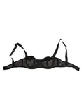 Soutien-gorge à armatures en résille noire Dolce & Gabbana, sous-vêtements élégants et transparents pour femme.