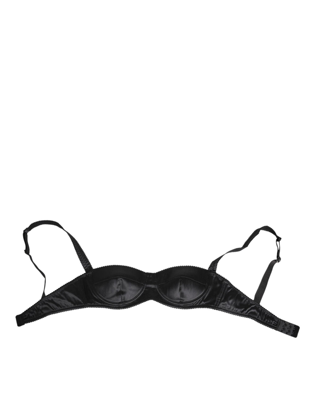 Soutien-gorge en satin de soie noir sans couture de Dolce & Gabbana, lingerie élégante et confortable.