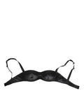 Soutien-gorge en satin de soie noir de la lingerie sans fil Dolce & Gabbana, détails élégants et design raffiné.