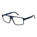 Lunettes en acétate bleues Hugo Boss, monture élégante pour homme, vue de face avec détails de la marque.
