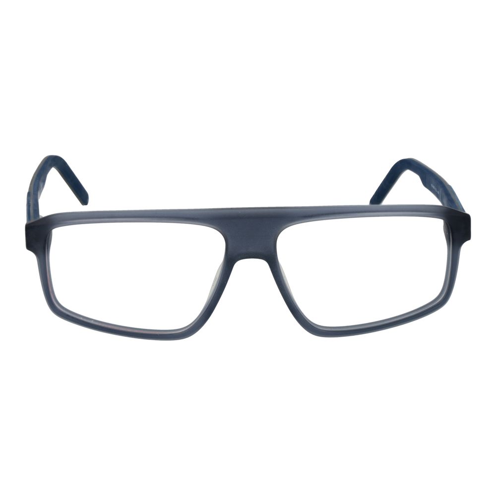 Lunettes en acétate bleues de Hugo Boss avec monture élégante, vue de face.