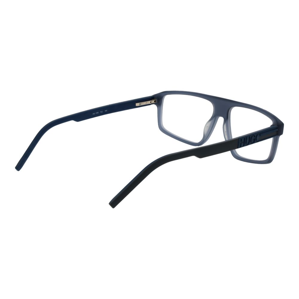 Lunettes en acétate bleues Hugo Boss, monture élégante et moderne, vues de face dans une photo claire.