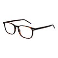 Lunettes en acétate marron Hugo Boss avec monture élégante et moderne, visibles sur une image claire.