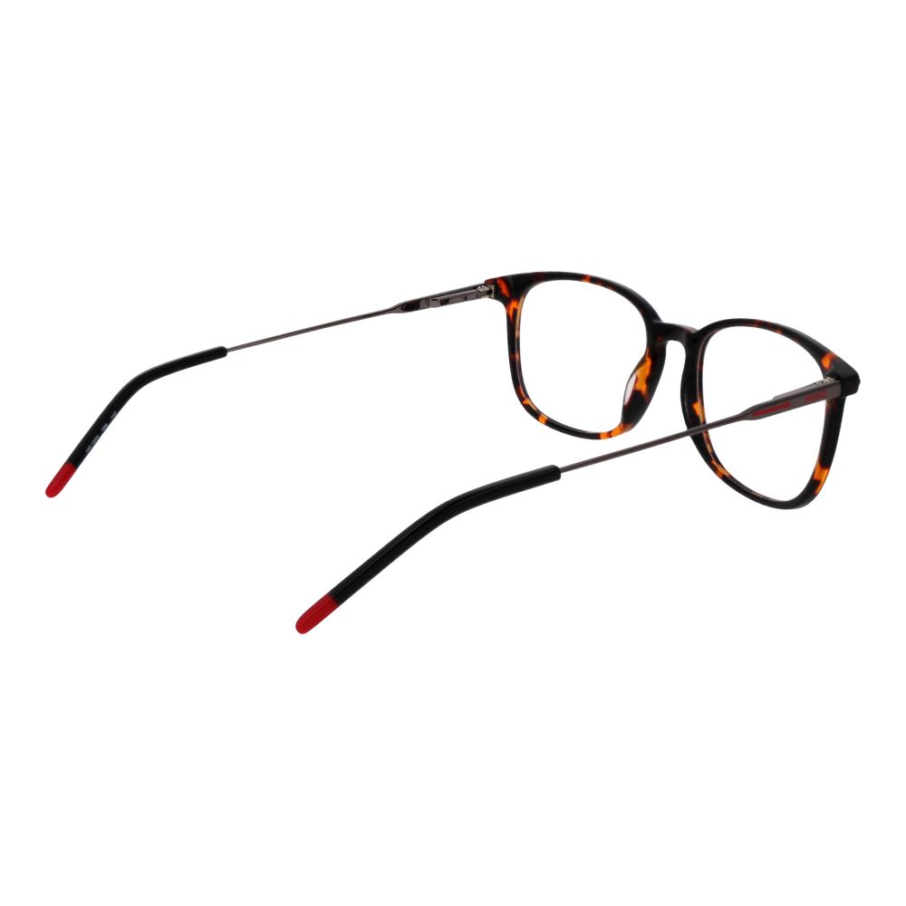 Lunettes en acétate marron de la marque Hugo Boss, monture élégante pour un style sophistiqué.
