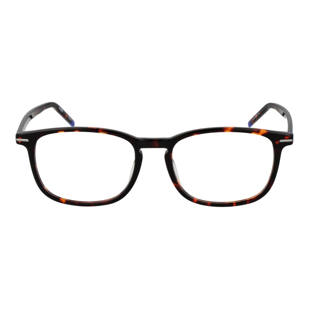 Lunettes en acétate marron de la marque Hugo Boss, monture élégante pour homme ou femme, vue de face.