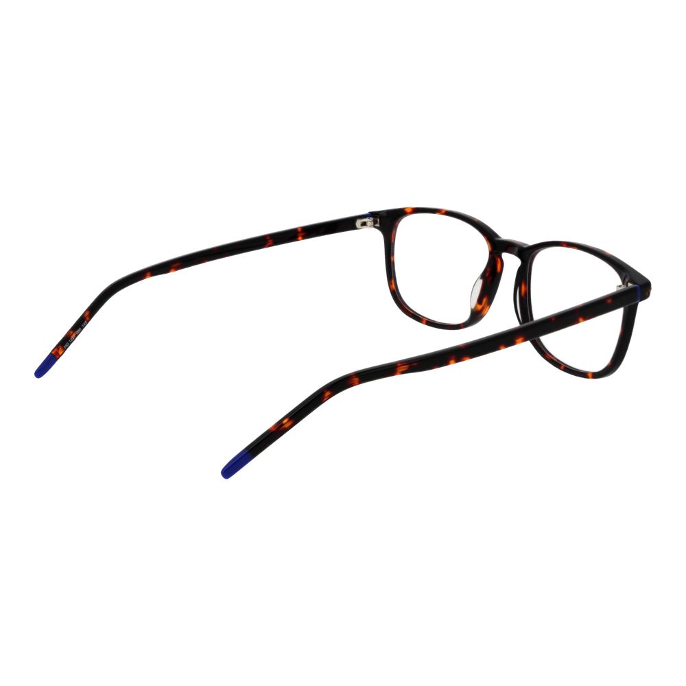 Lunettes en acétate marron de la marque Hugo Boss avec monture rectangulaire élégante.