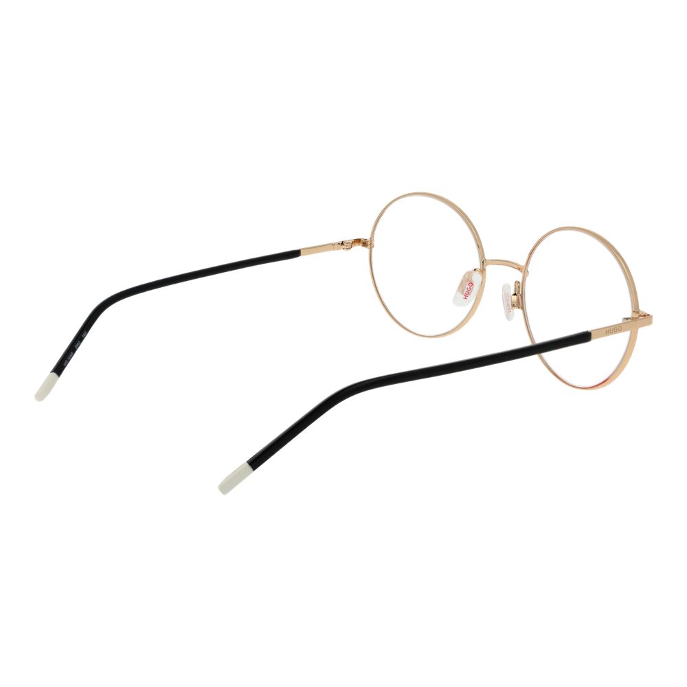 Lunettes de vue en acier inoxydable noir de la marque Hugo Boss, monture élégante et moderne pour homme.