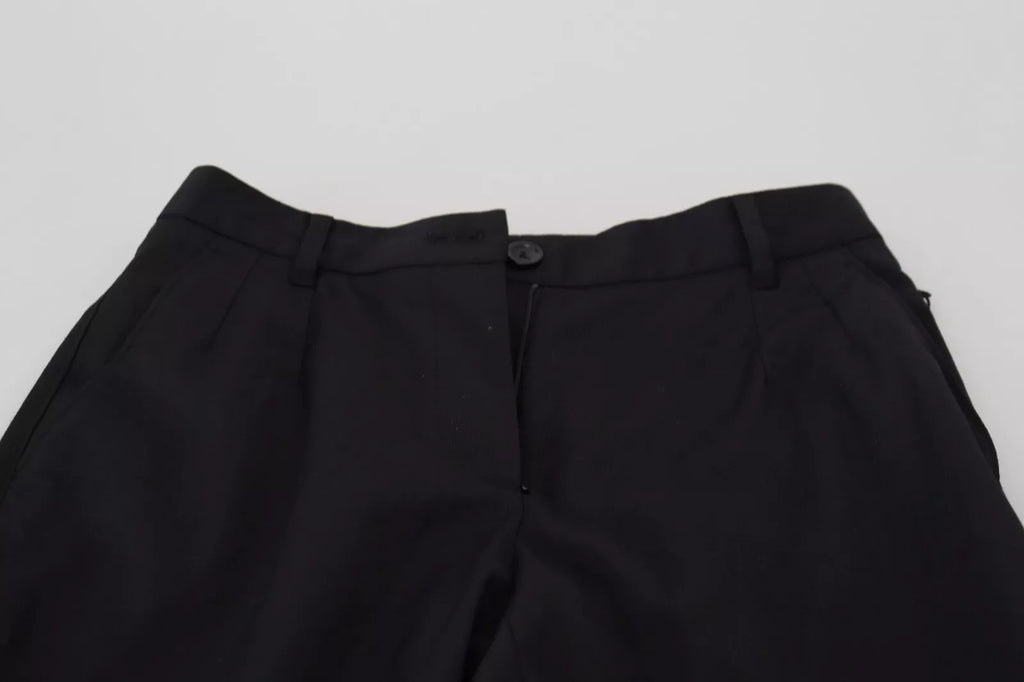 Pantalon skinny noir taille haute Dolce & Gabbana pour femme, coupe ajustée en tissu élégant.