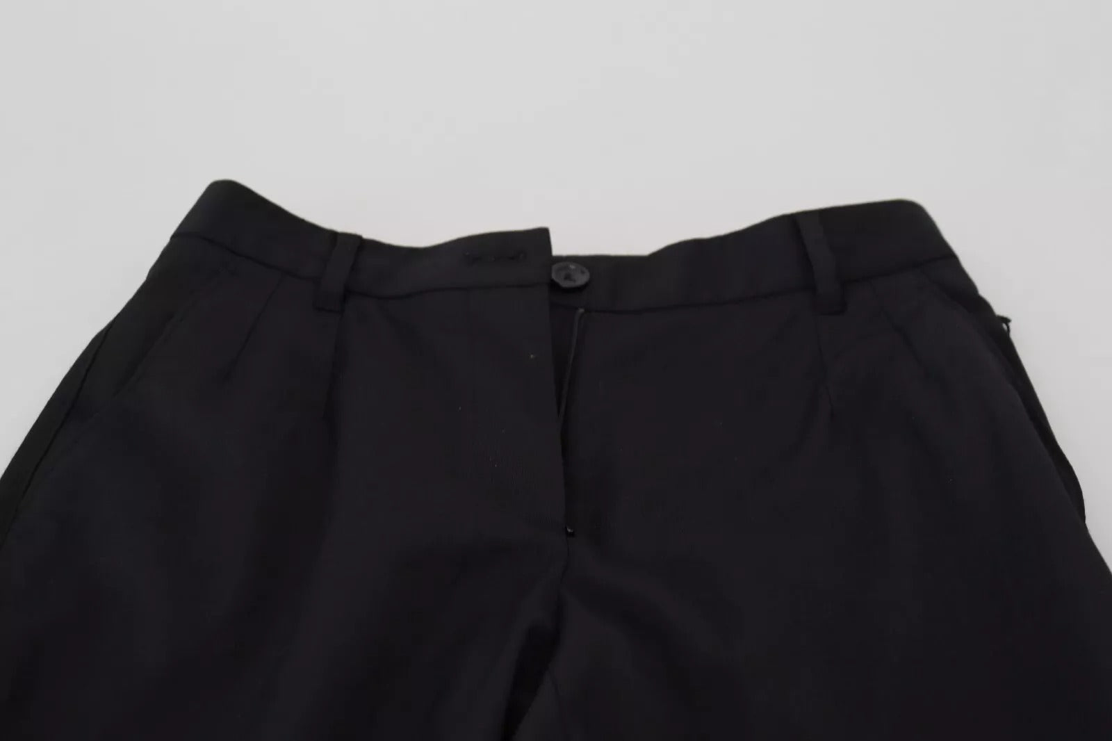 Pantalon skinny noir taille haute Dolce & Gabbana pour femme, coupe ajustée en tissu élégant.