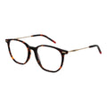 Lunettes en acétate marron Hugo Boss avec monture élégante et moderne, vues de face.