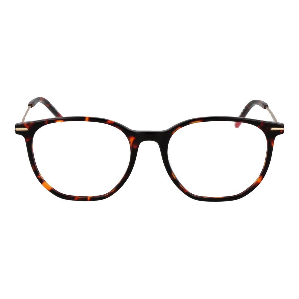 Lunettes en acétate marron de la marque Hugo Boss, monture élégante pour homme ou femme, vue de face.