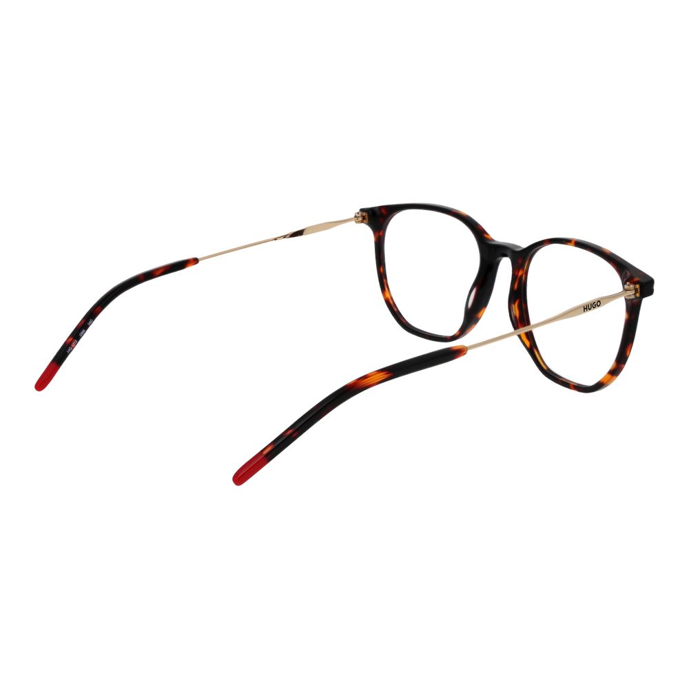 Lunettes en acétate marron de la marque Hugo Boss, monture élégante pour un style sophistiqué.