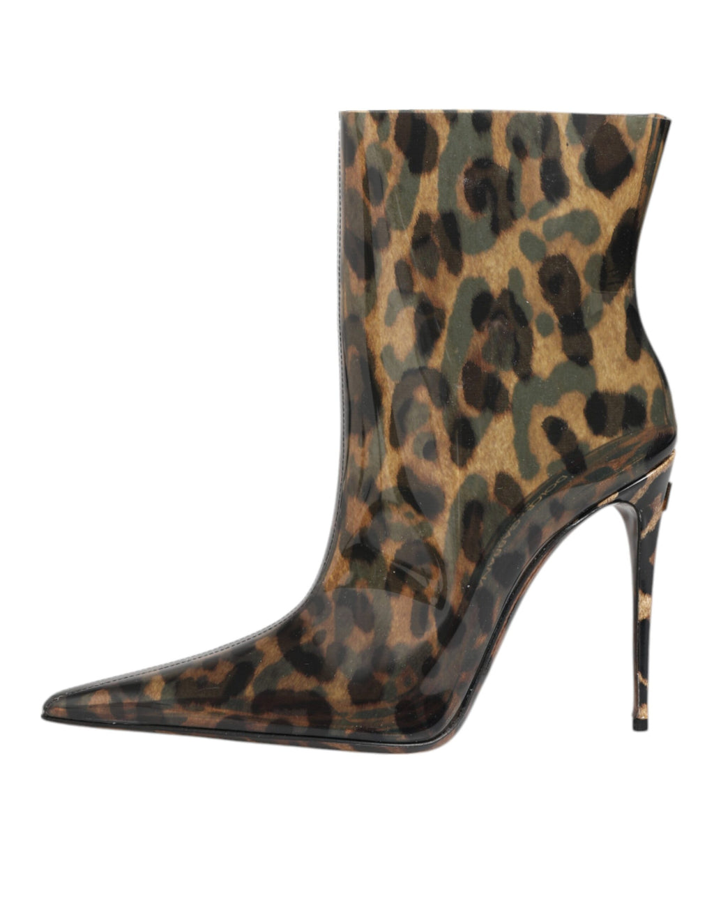 Chaussures Dolce & Gabbana en PVC à imprimé léopard avec talon pointu et bout pointu.