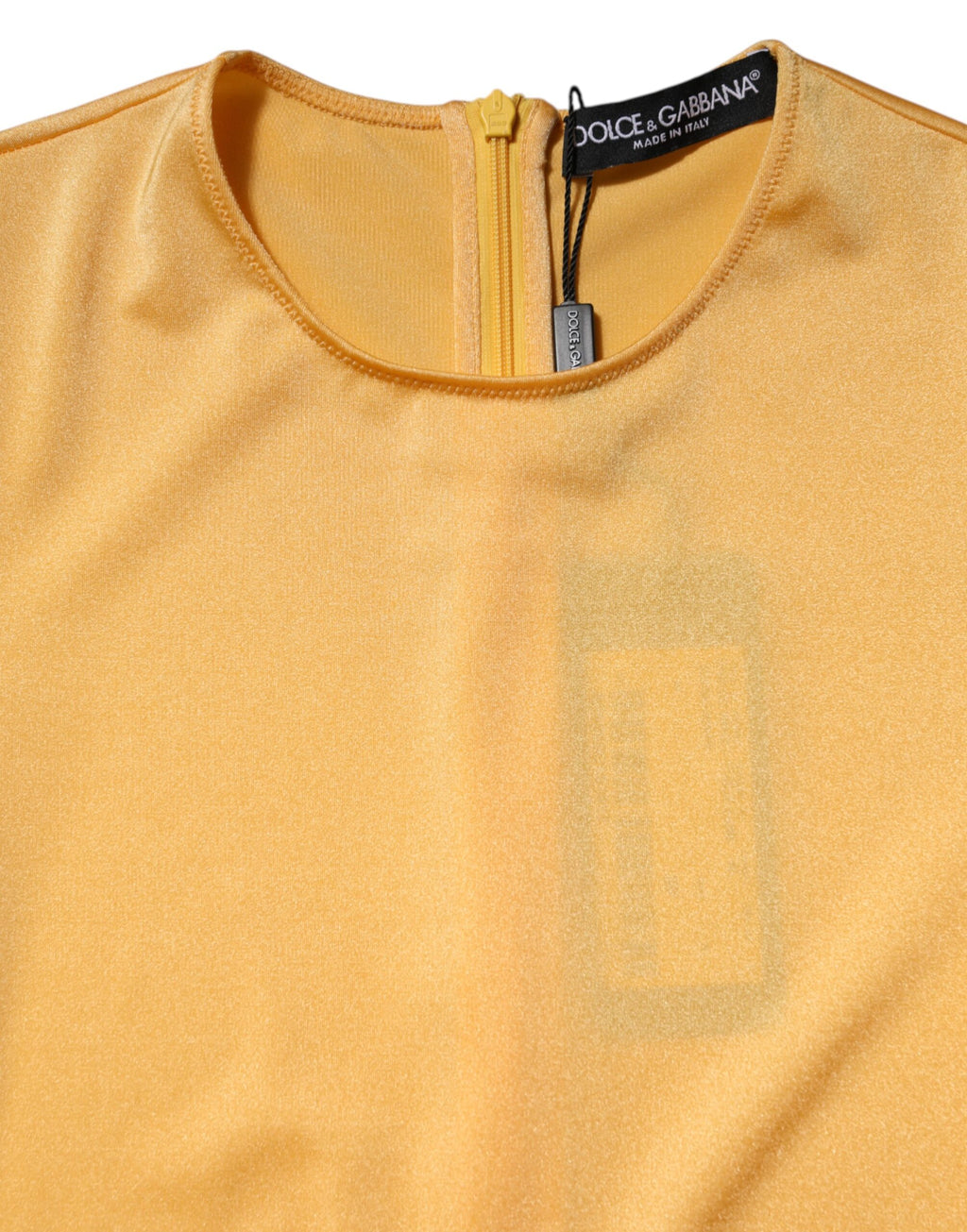 Body en dentelle stretch jaune doré Dolce & Gabbana à manches longues, robe-body élégante et ajustée.
