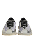 Chaussures sneakers basses Dolce & Gabbana Logo multicolore argenté, style moderne et élégant, vue de face.