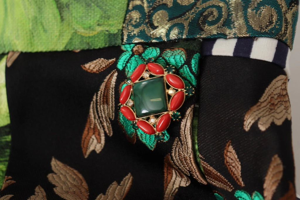 Jupe trapèze en polyester à patchwork multicolore de Dolce & Gabbana, style élégant et coloré.
