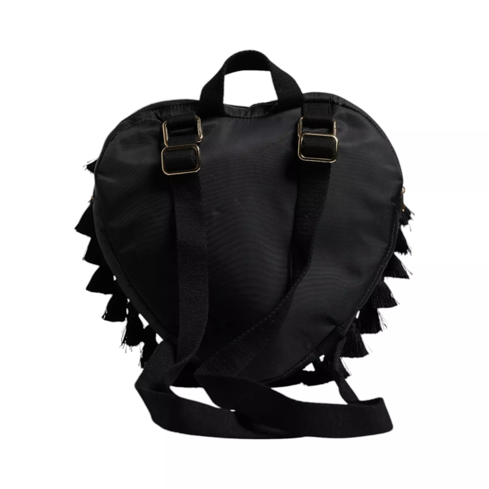Sac à dos enfant Dolce & Gabbana noir avec patch cœur L'Amore orné de détails brillants.