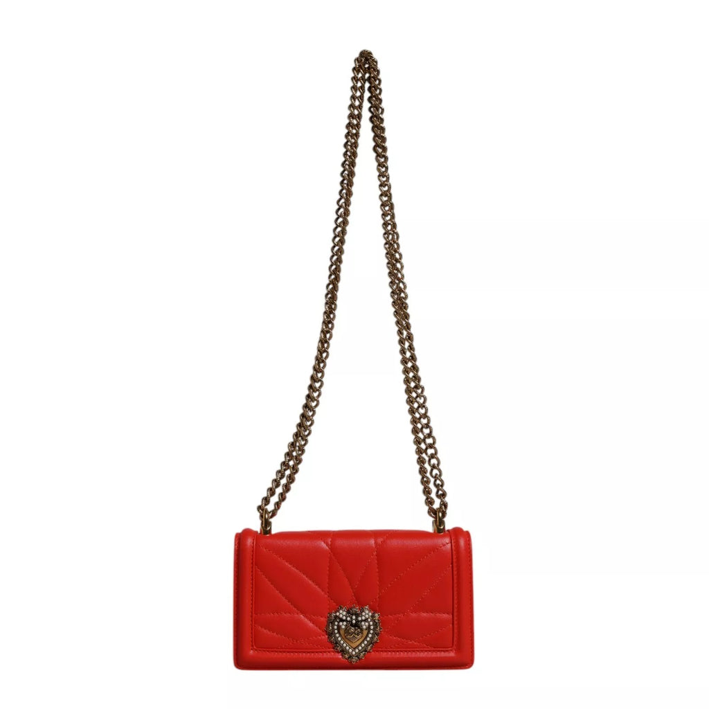 Étui à téléphone Dolce & Gabbana Devotion en cuir rouge matelassé, sac bandoulière pour iPhone 11 Pro, design élégant et sophistiqué