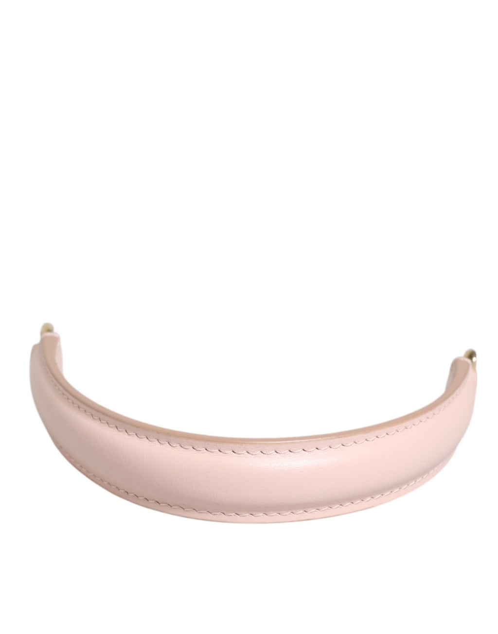 Sangle de sac Dolce & Gabbana en cuir rose avec détails dorés, pour grand sac à épaules ou poignée de sac.