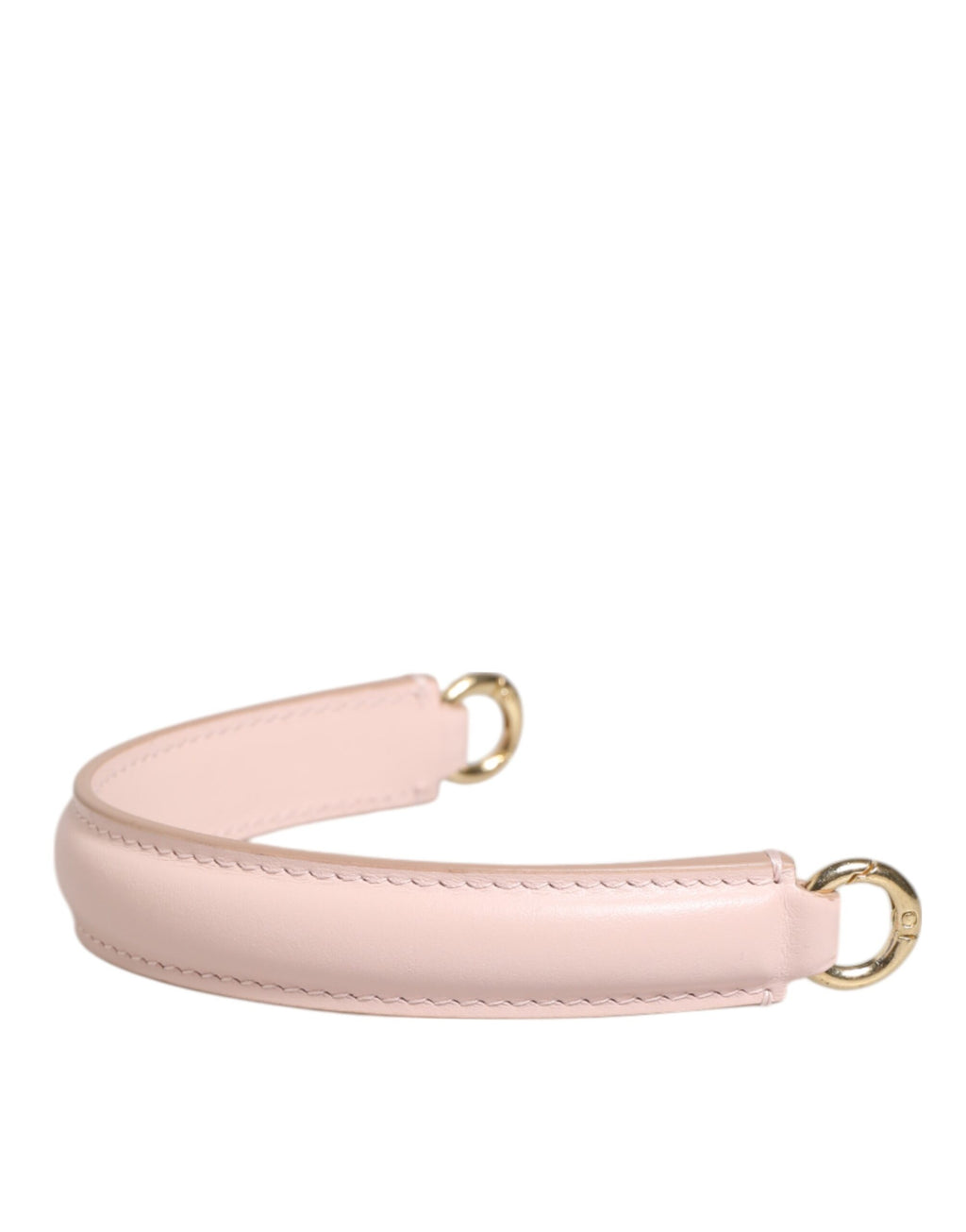 Sangle de sac Dolce & Gabbana en cuir rose avec détails en or pour sac à épaule ou à main.