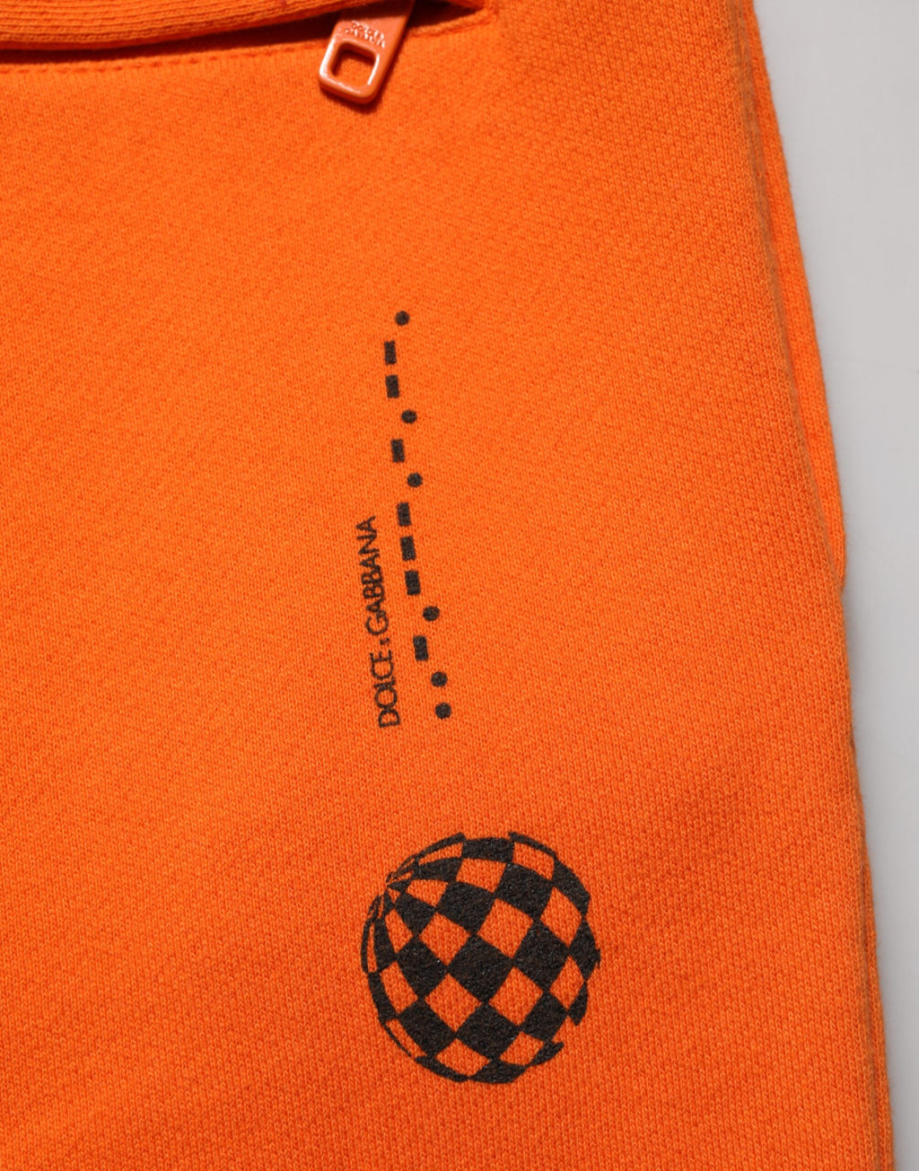 Pantalon de survêtement en coton orange Dolce & Gabbana DG VIB3 avec logo, cordon de serrage et coupe décontractée.