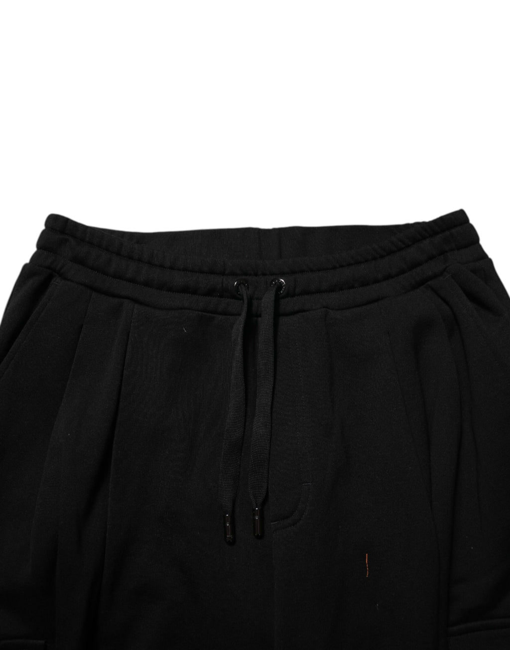 Pantalons cargo Dolce & Gabbana en coton mélangé noir avec cordon de serrage et coupe décontractée.