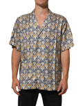 Chemise Dolce & Gabbana en coton et soie crème avec motif coquillage Hawaii à vagues, détails élégants et design sophistiqué