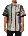 Chemise décontractée Dolce & Gabbana à col avec motif graphique multicolore, style casual et tendance.