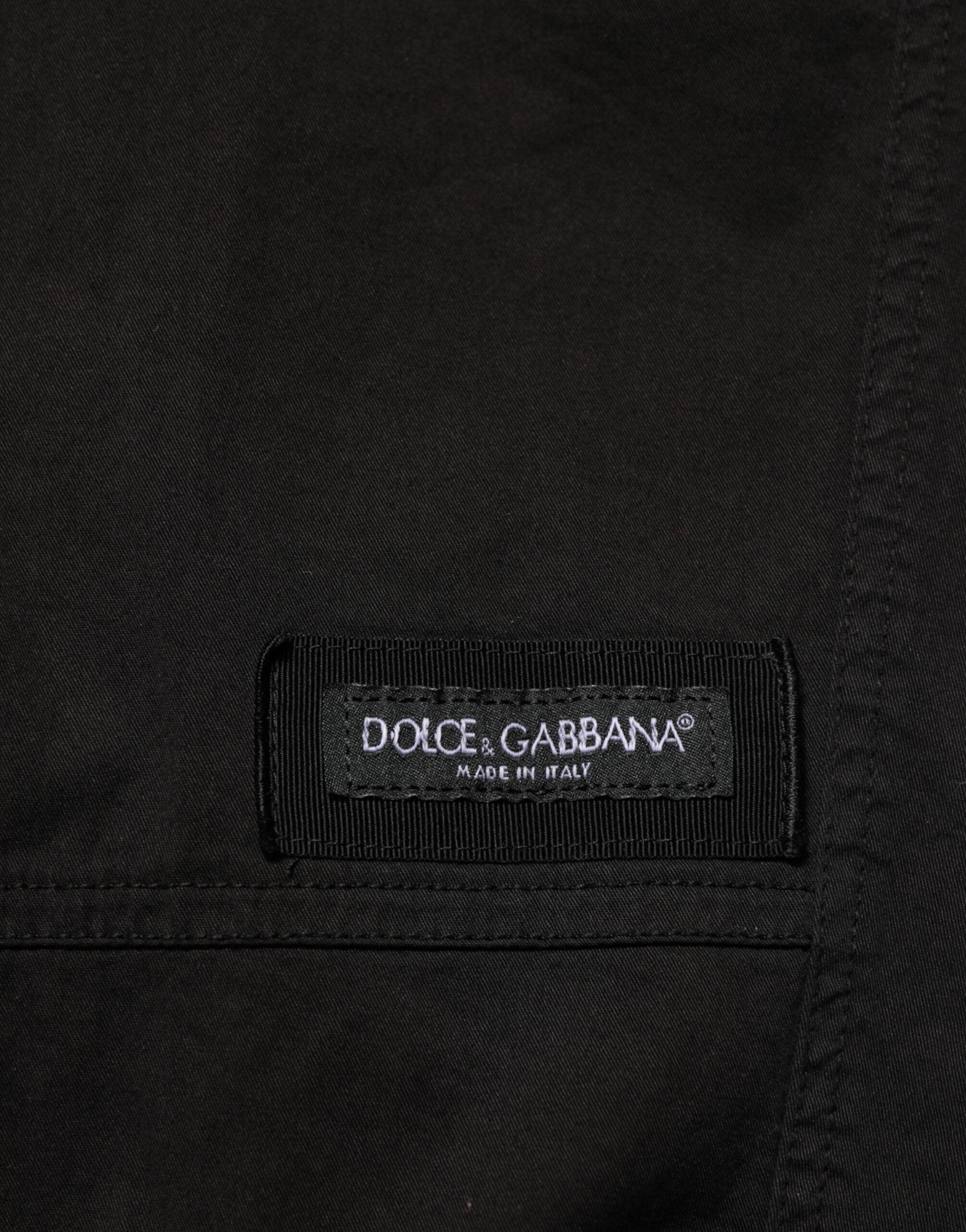 Pantalon cargo jogger en coton noir de Dolce & Gabbana, style décontracté avec poches pratiques.