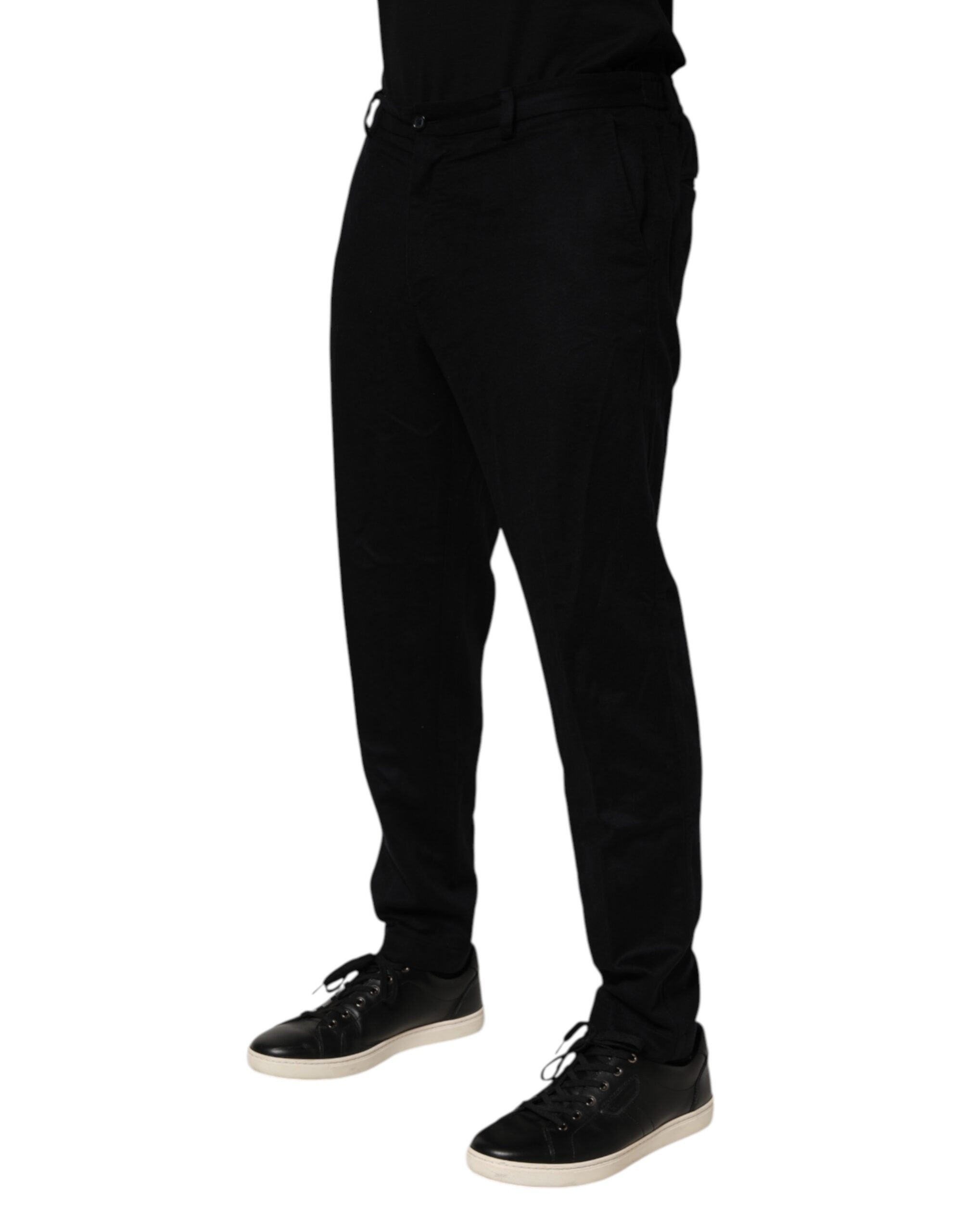 Pantalon de costume noir en cachemire Dolce & Gabbana, pantalon formel élégant pour femme, tissu doux et sophistiqué
